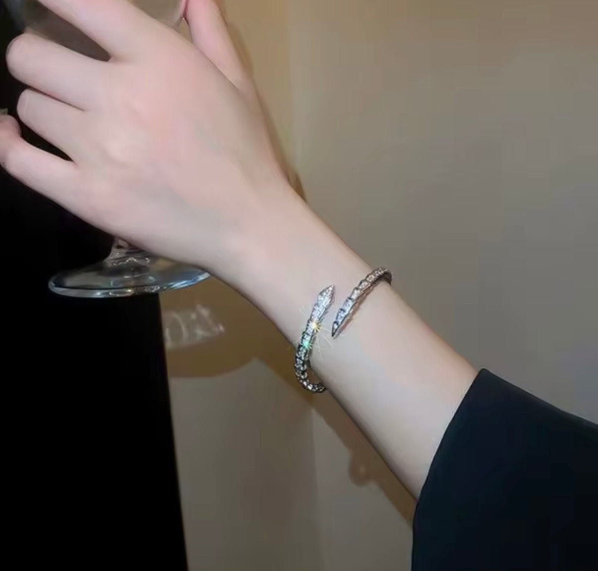 Women’s Snake Bone Zircon bracelet.