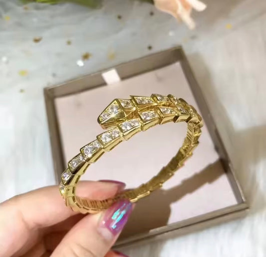 Women’s Snake Bone Zircon bracelet.